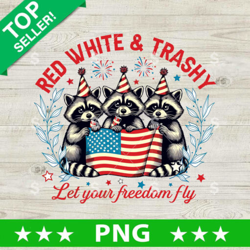 Red White And Trashy Raccoon Png