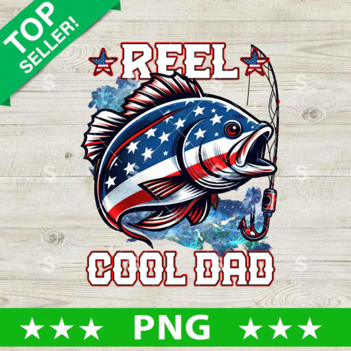 Reel Cool Dad Patriotic America Flag Png