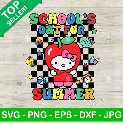 Hello Kitty School'S Out For Summer Svg