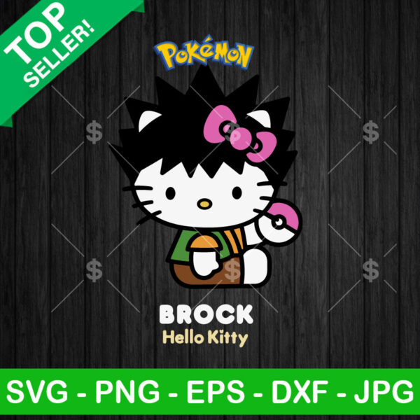 Brock Pokemon Kitty SVG, Pokemon Characters SVG, Kitty Cat PNG DXF Cricut