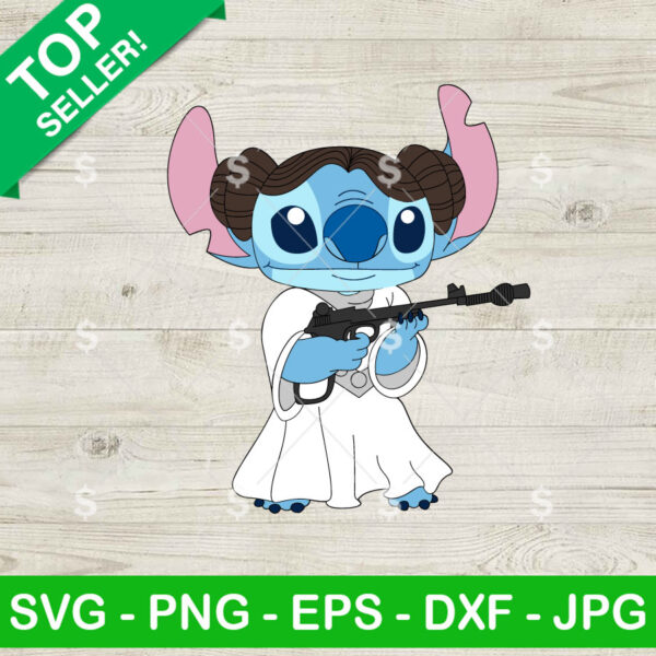 Stitch Leia Organa SVG, Stitch Star Wars Characters SVG Cricut