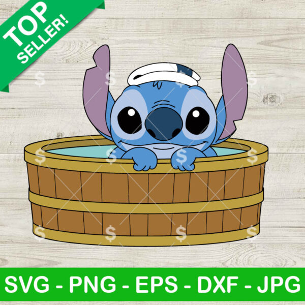 Stitch Bath SVG, Cute Stitch On Bathroom SVG, Bathtub SVG PNG Cricut