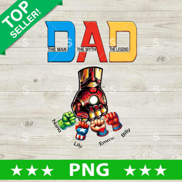 Superhero Dad The Man The Myth The legend PNG