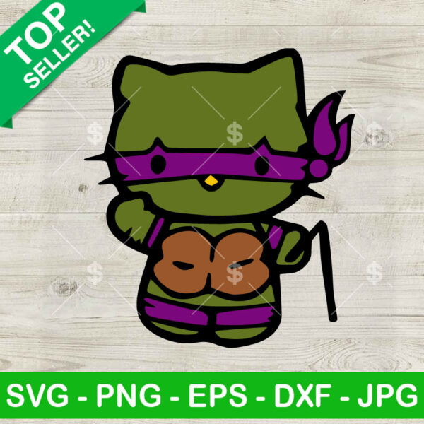 Hello Kitty Ninja Turtle Donatello SVG