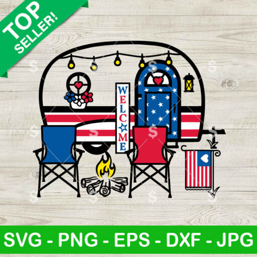 4Th Of July Camper Svg