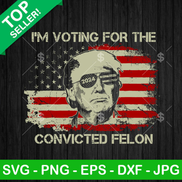 I'm Voting For The Felon 2024 American Flag SVG, Donald Trump Cricut SVG PNG