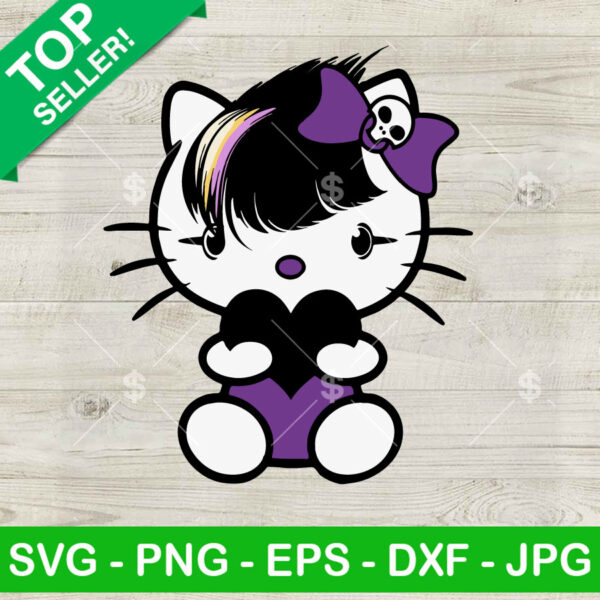 Hello Kitty Emo Punk Rock SVG, Hello Kitty Rocker SVG PNG Cut file cricut