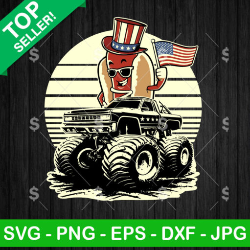 4th Of July Weiner Monster Truck SVG