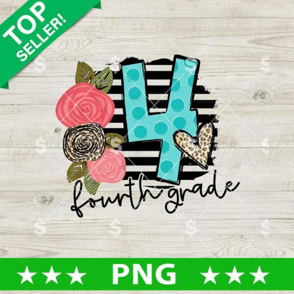 4 Fourth Grade PNG, Fourth Grade School Sublimation transfer PNG