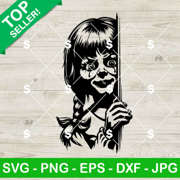 Annabelle Halloween Peeking SVG