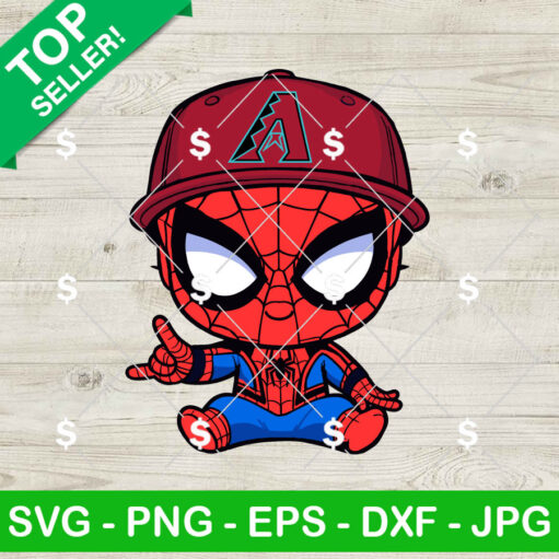 Baby Spiderman Arizona Diamondbacks Baseball SVG