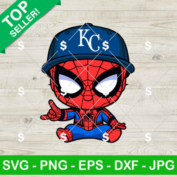 Baby Spiderman Kansas City Royals Baseball SVG