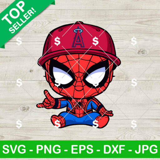 Baby Spiderman Los Angeles Angels Baseball Svg