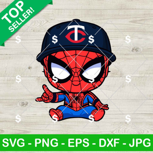 Baby Spiderman Minnesota Twins Baseball Svg