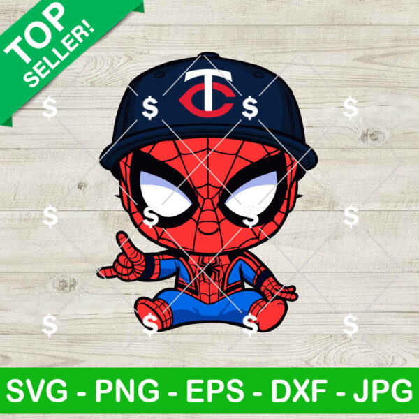 Baby Spiderman Minnesota Twins Baseball SVG