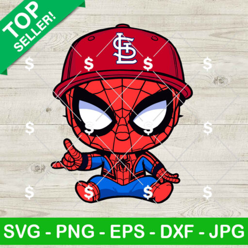 Baby Spiderman St. Louis Cardinals Baseball Svg