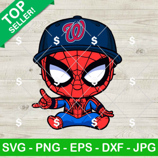 Baby Spiderman Washington Nationals Baseball Svg