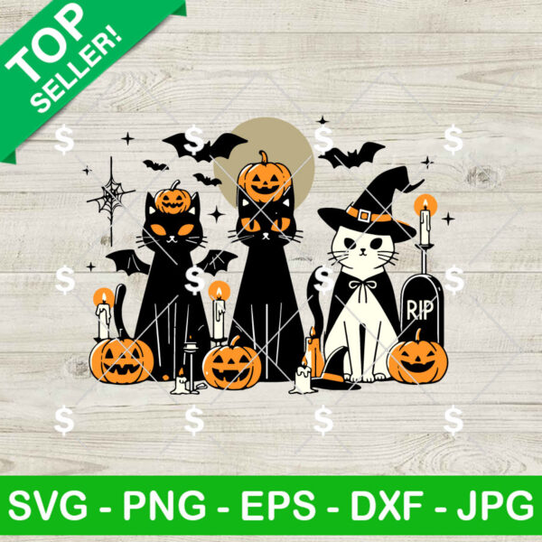 Black Cat Witch Rip SVG