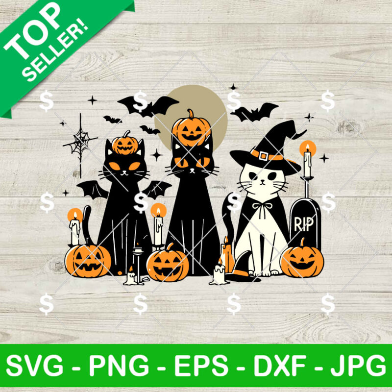Black Cat Witch Rip SVG