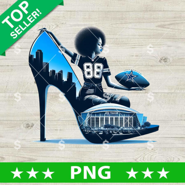 Black Woman Dallas Cowboys PNG, Dallas Cowboys Football Sublimation PNG