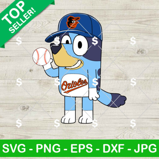 Bluey Baltimore Orioles Baseball SVG