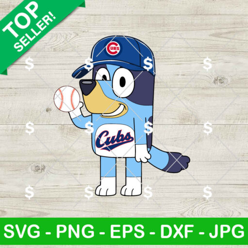 Bluey Chicago Cubs Baseball Svg