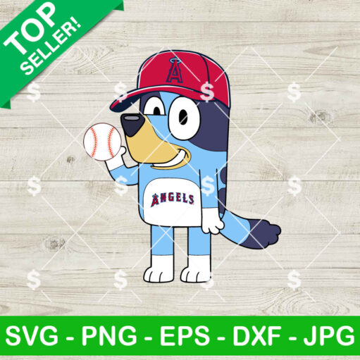 Bluey Los Angeles Angels Baseball Team Svg