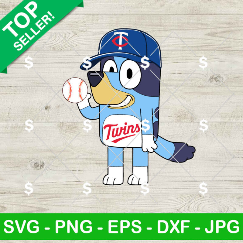 Bluey Minnesota Twins Baseball SVG, Bluey Minnesota Twins MLB SVG, Bluey Cartoon Baseball SVG Cricut