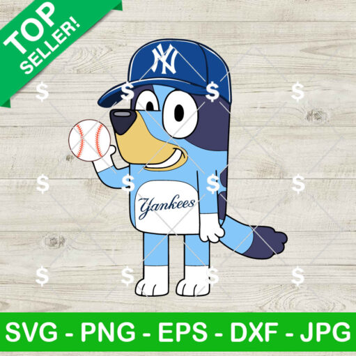 Bluey New York Yankees Baseball Svg