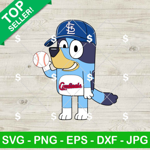 Bluey St. Louis Cardinals Baseball SVG