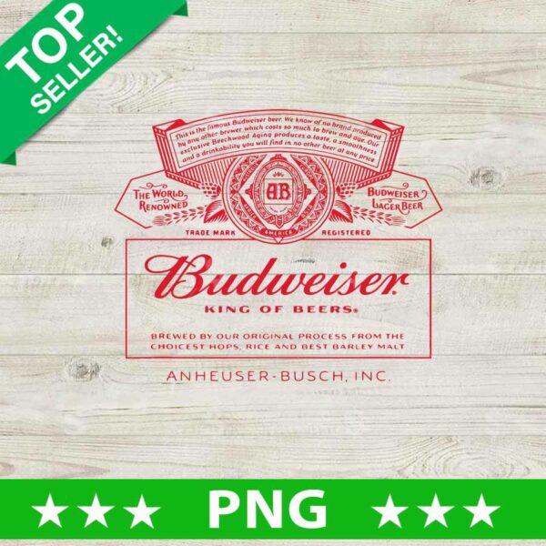 Budweiser Logo Beers PNG, Budweiser Sublimation transfer PNG