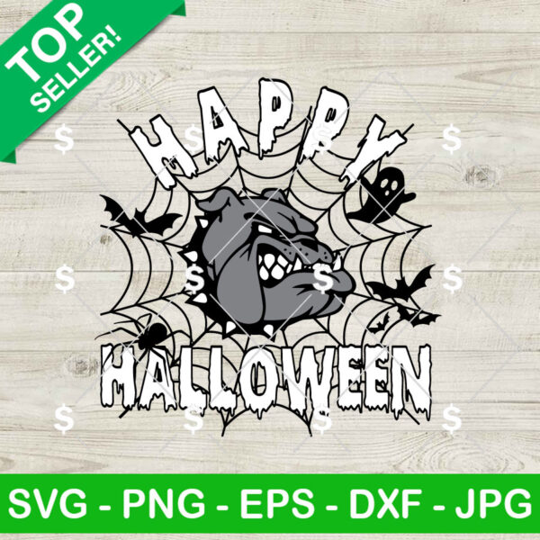 Georgia Bulldogs Halloween Spooky Spider Web SVG