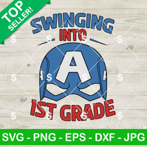 Captain America Swinging Into 1st Grade SVG