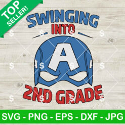 Captain America Swinging Into 2nd Grade SVG