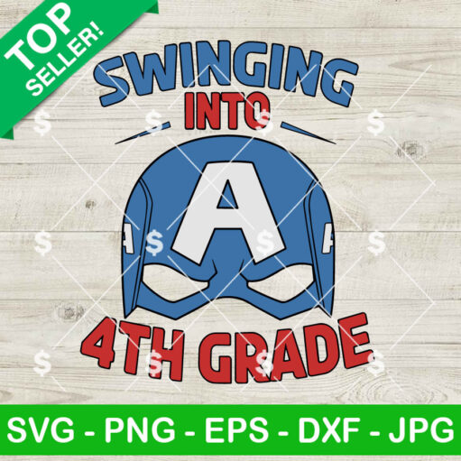 Captain America Swinging Into 4th Grade SVG