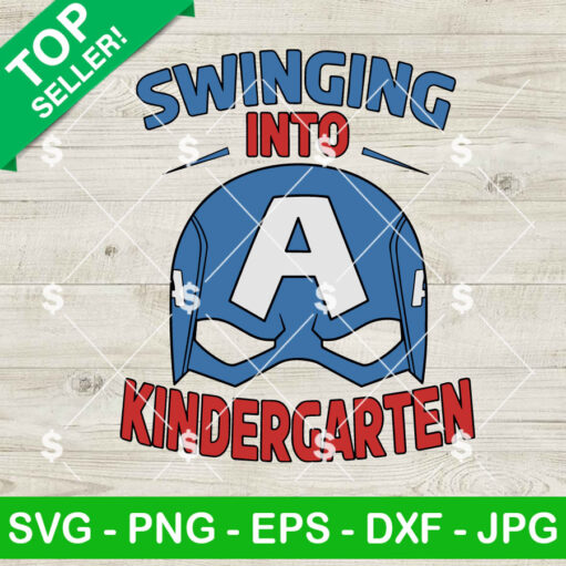 Captain America Swinging Into Kindergarten Svg