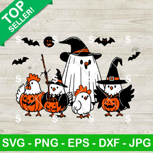 Cute Chicken Ghost Halloween Svg