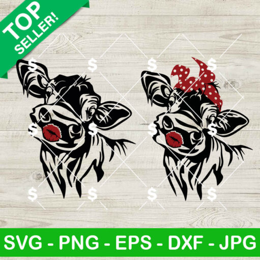 Cute Cow Kiss Svg