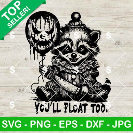 Cute Raccoon Pennywise Svg