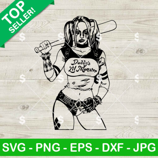 Daddy's Lil Monster Harley Quinn SVG