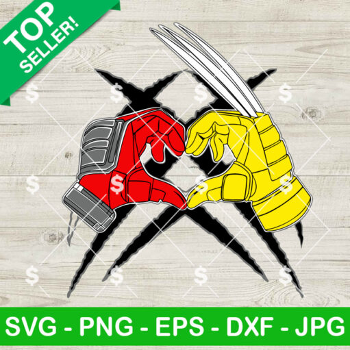 Deadpool And Wolverine Heart Best Friends Svg