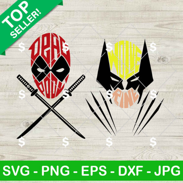 Deadpool And Wolverine SVG Bundle, Marvel Bestie SVG, Deadpool Wolverine Best Friends SVG Cricut Files