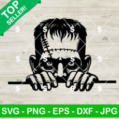 Frankenstein Halloween Peeking SVG