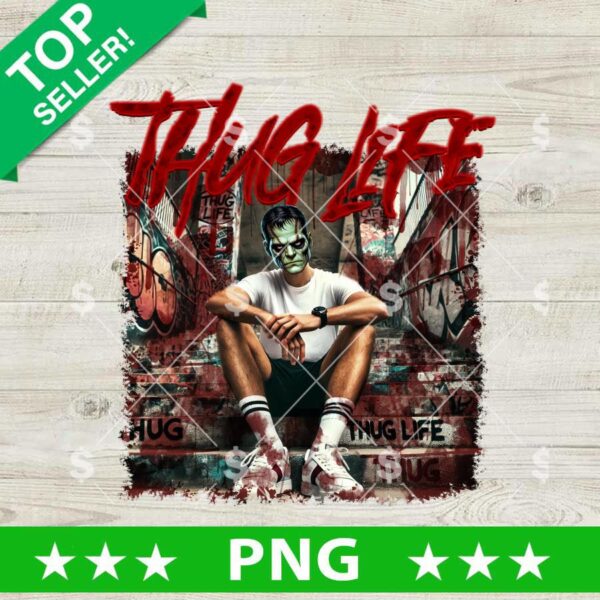 Frankenstein Thug Life Halloween PNG, Frankenstein Sublimation PNG