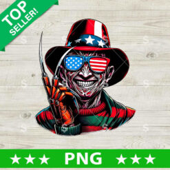Freddy Krueger America PNG, Freddy Krueger 4th of July Sublimation transfer PNG