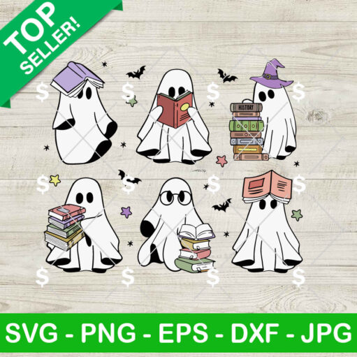 Ghost Bookish Funny Halloween SVG