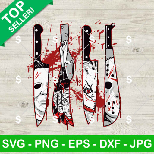 Horror Movie Characters In Knives SVG