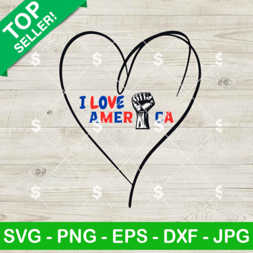 I Love America Fight SVG