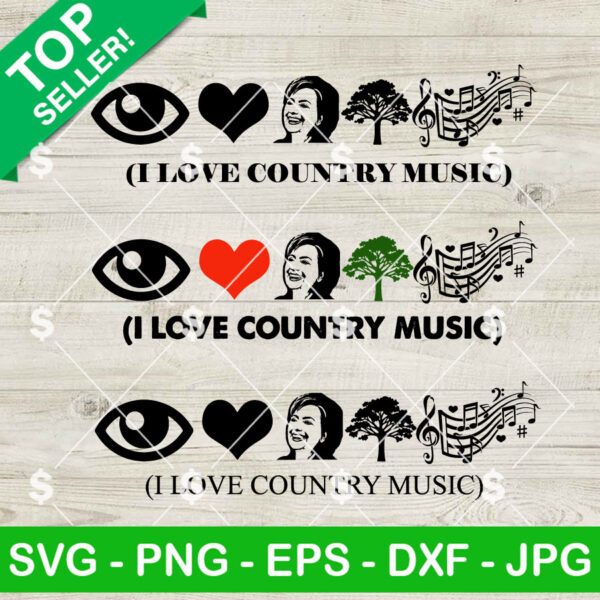 I Love Country Music Anti Hillary Clinton SVG