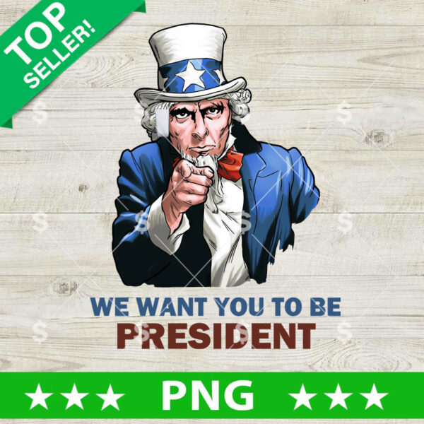I Want You To Be President Uncle Sam With Bandage Ear PNG